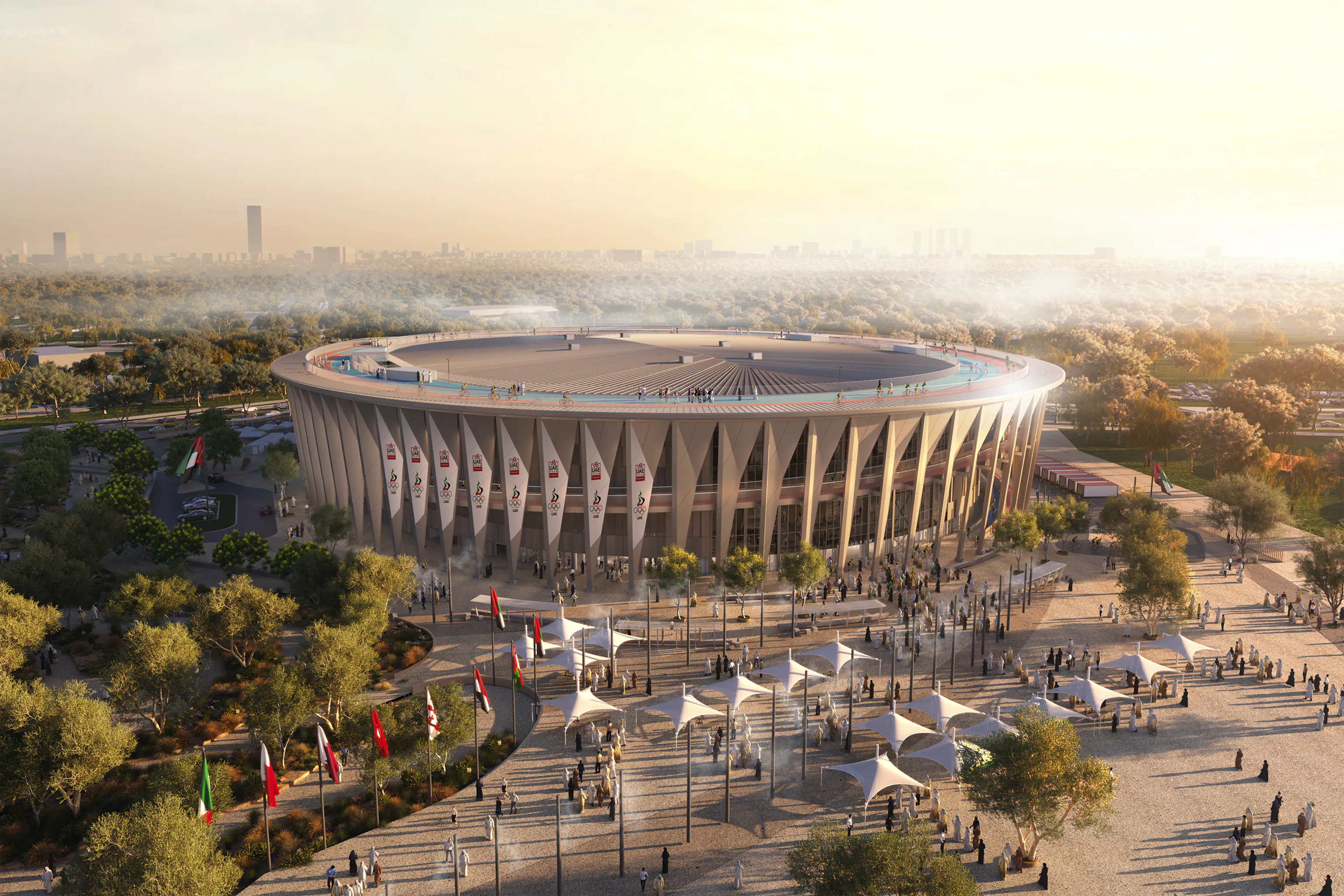 Wiedemann Lampe WL Velodrome Abu Dhabi Building Render Exterior 1 6000px 3x2