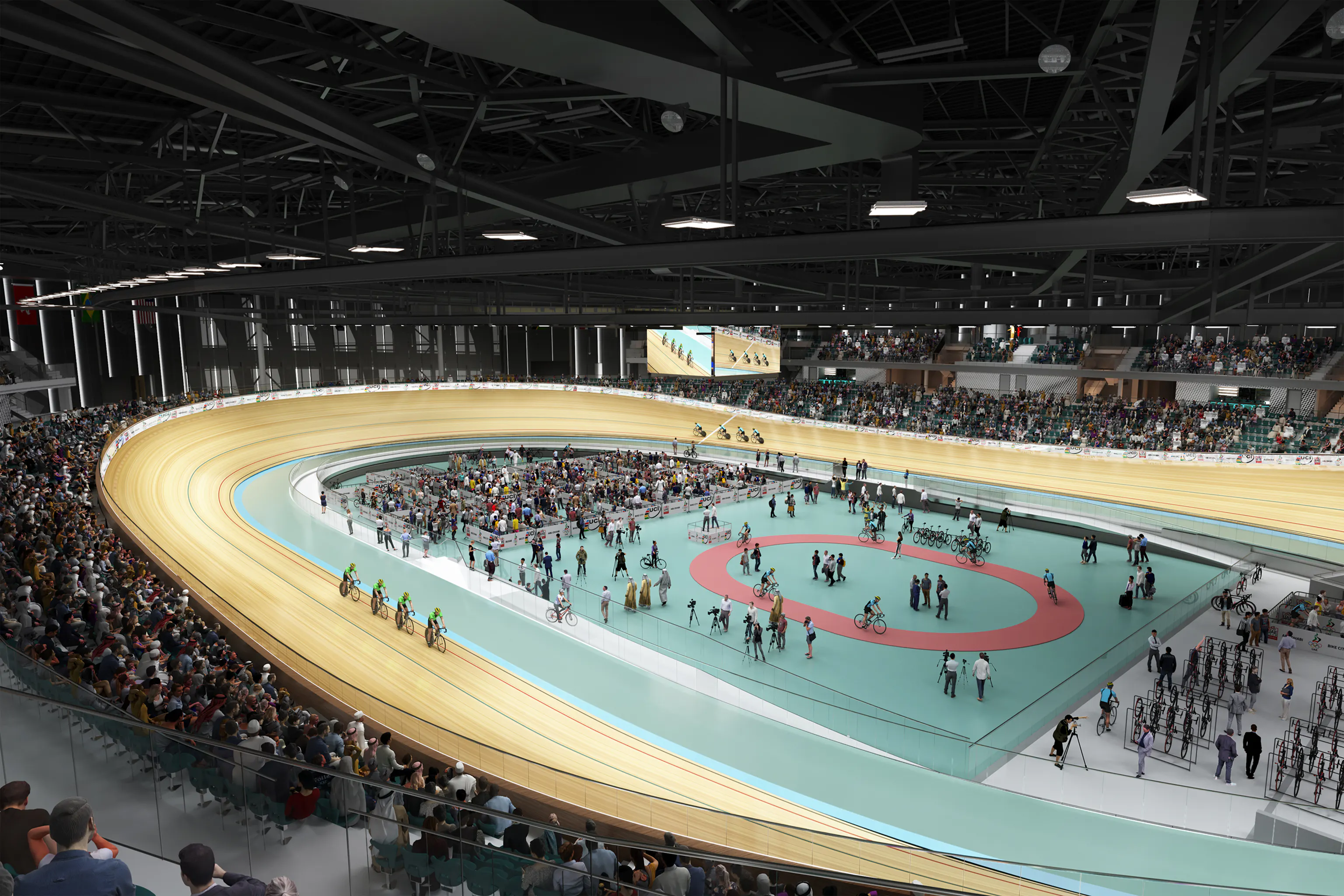 Wiedemann Lampe WL Velodrome Abu Dhabi Building Render Interior 4 6000px 3x2