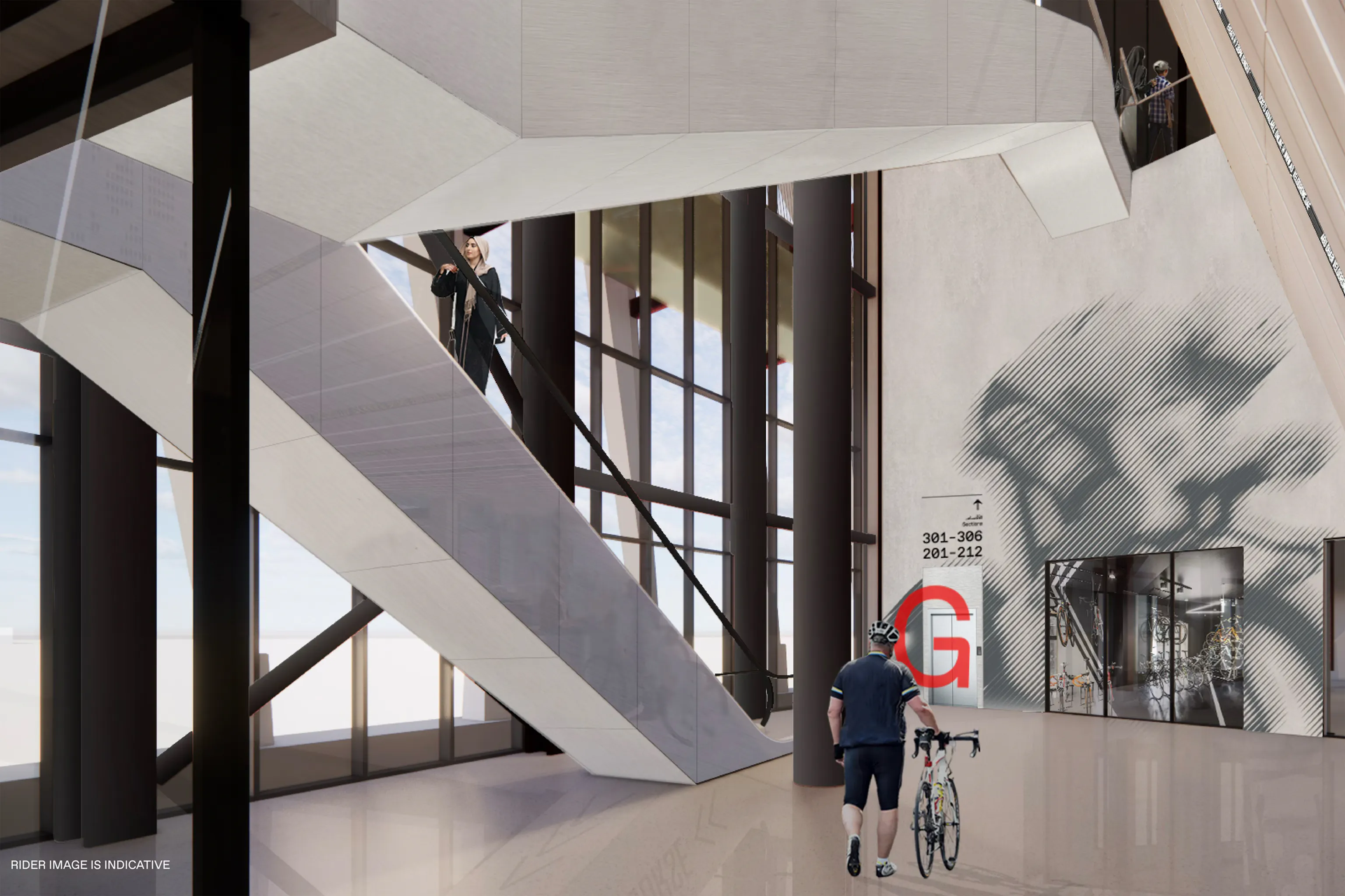 Wiedemann Lampe WL Velodrome Abu Dhabi Building Render Interior 7 6000px 3x2